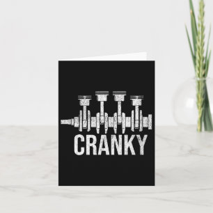 Cranky Car Engine Crankshaft Cars Lover Mechanics Card