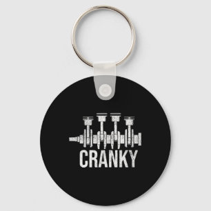 Cranky Car Engine Crankshaft Cars Lover Mechanics  Key Ring