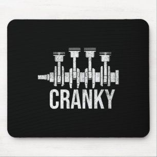 Cranky Car Engine Crankshaft Cars Lover Mechanics Mouse Mat
