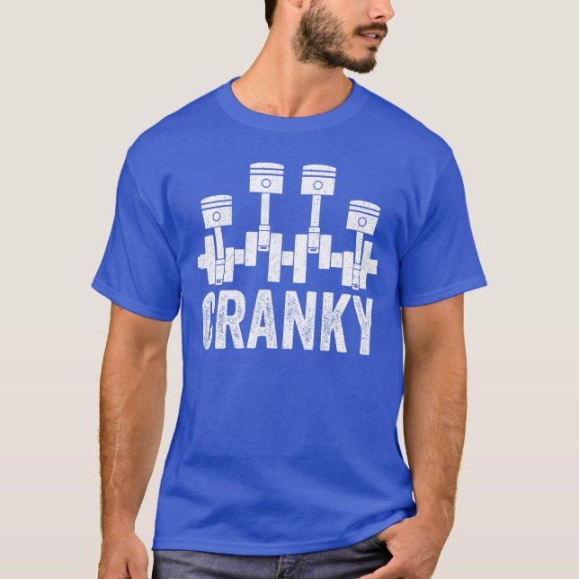 Cranky Car Engine Crankshaft Cars Lover Mechanics  T-Shirt (Front)