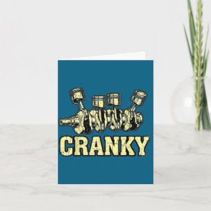 Cranky Car Engine Crankshaft Fathers Day Dad Men H Card
