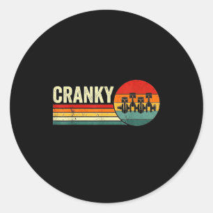Cranky Car Engine Crankshaft Fathers Day Dad Men H Classic Round Sticker