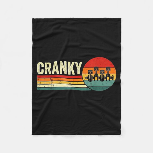 Cranky Car Engine Crankshaft Fathers Day Dad Men H Fleece Blanket (Front)