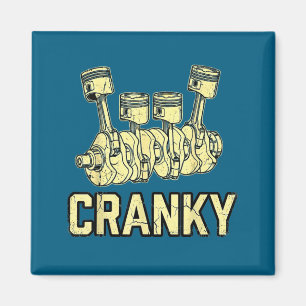 Cranky Car Engine Crankshaft Fathers Day Dad Men H Magnet
