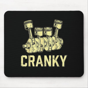 Cranky Car Engine Crankshaft Fathers Day Dad Men H Mouse Mat