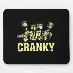 Cranky Car Engine Crankshaft Fathers Day Dad Men H Mouse Mat