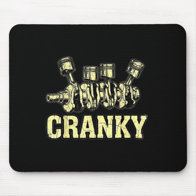 Cranky Car Engine Crankshaft Fathers Day Dad Men H Mouse Mat (Front)