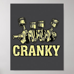 Cranky Car Engine Crankshaft Fathers Day Dad Men H Poster