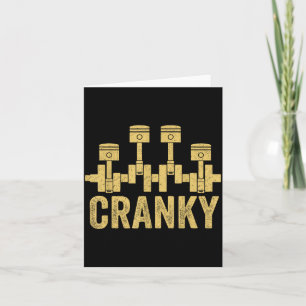 Cranky Car Engine Crankshaft Lover Mechanics Fathe Card