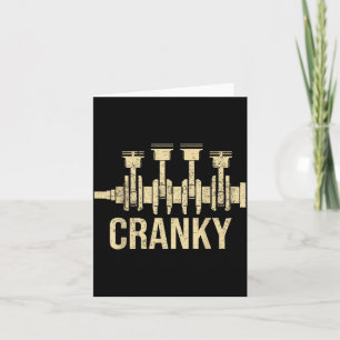 Cranky Car Engine Crankshaft Lover Mechanics Fathe Card