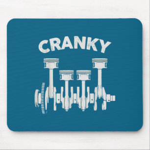 Cranky Car Engine Crankshaft Lover Mechanics Fathe Mouse Mat