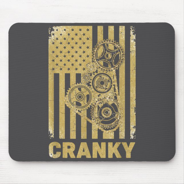 Cranky Car Engine Crankshaft Lover Mechanics Fathe Mouse Mat (Front)