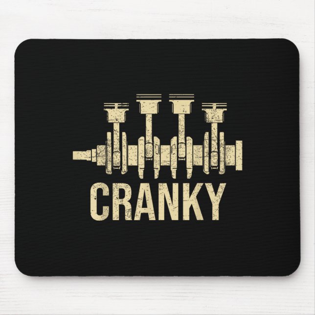 Cranky Car Engine Crankshaft Lover Mechanics Fathe Mouse Mat (Front)