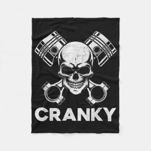 Cranky Car V8 Engine Crankshaft Cars Lover, Mechan Fleece Blanket