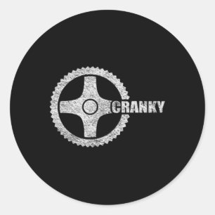 Cranky Cycling Biking Bicycle Crank Cyclists Bike Classic Round Sticker