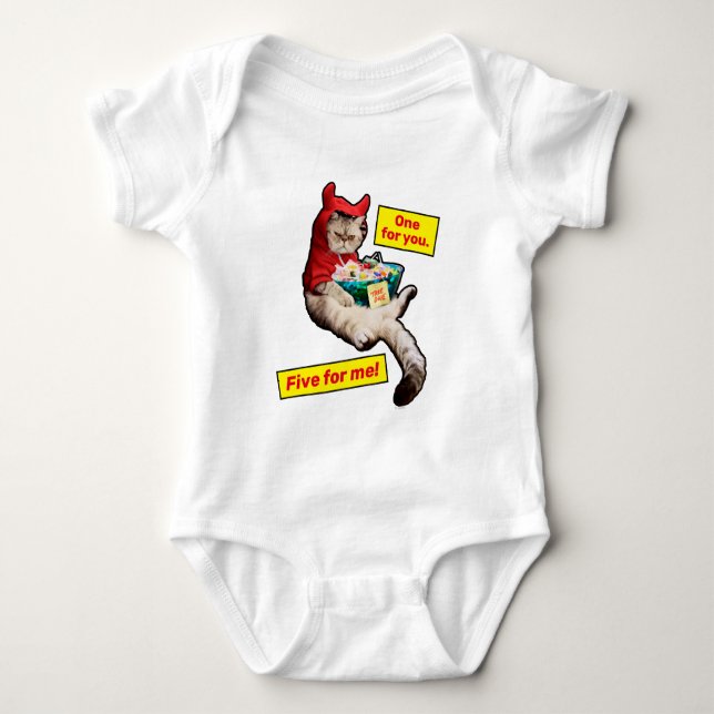 Cranky Devil Cat Baby Bodysuit (Front)