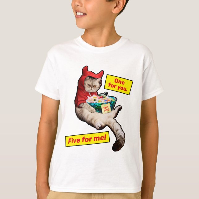 Cranky Devil Cat T-Shirt (Front)