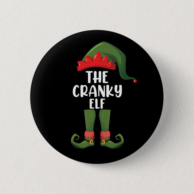 Cranky Elf Family Matching Group Christmas 6 Cm Round Badge (Front)