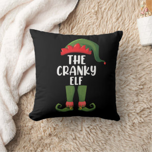 Cranky Elf Family Matching Group Christmas Cushion