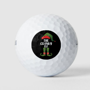 Cranky Elf Family Matching Group Christmas Golf Balls