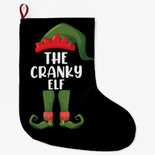Cranky Elf Family Matching Group Christmas Large Christmas Stocking