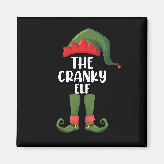 Cranky Elf Family Matching Group Christmas Magnet (Front)