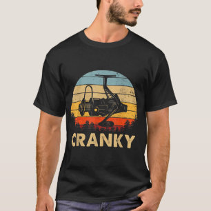 Cranky Fishing Reel Vintage Sunset T-Shirt