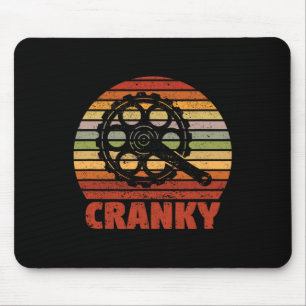 Cranky Funny Bicycle Lover Crank Cycling Biker Mou Mouse Mat