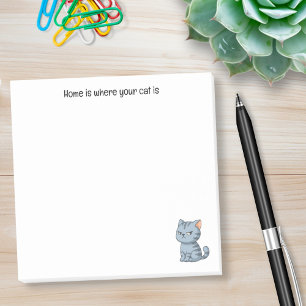 Cranky Grey Tabby Cat Custom Text Post-it Notes