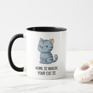 Cranky Grey Tabby Cat Mug