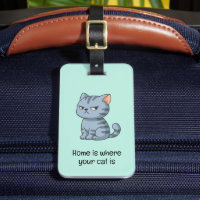 Cranky Grey Tabby Cat Quote Green