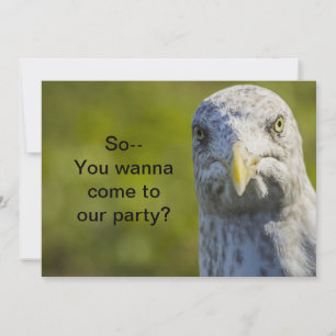 Cranky Old Seagull (Add Your Own Text) Invitation
