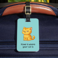 Cranky Orange Tabby Cat Quote Green