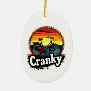 Cranky Sunset Bicycle Tee – Energise Your Ride Ceramic Tree Decoration