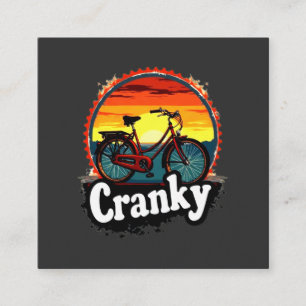 Cranky Sunset Bicycle Tee – Energise Your Ride  Square Business Card