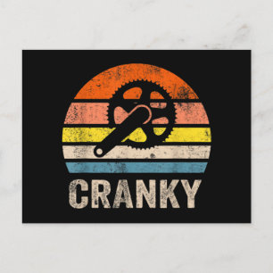 Cranky Vintage Sun Funny Bicycle Lovers Cycling Holiday Postcard