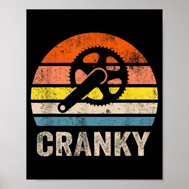 Cranky Vintage Sun Funny Bicycle Lovers Cycling Poster (Front)