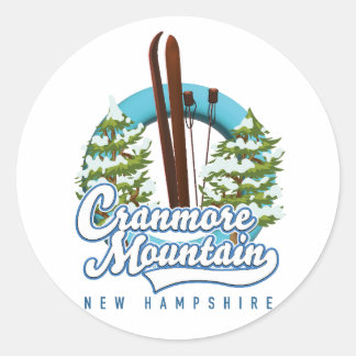 Cranmore Mountain New Hampshire Ski logo Classic Round Sticker