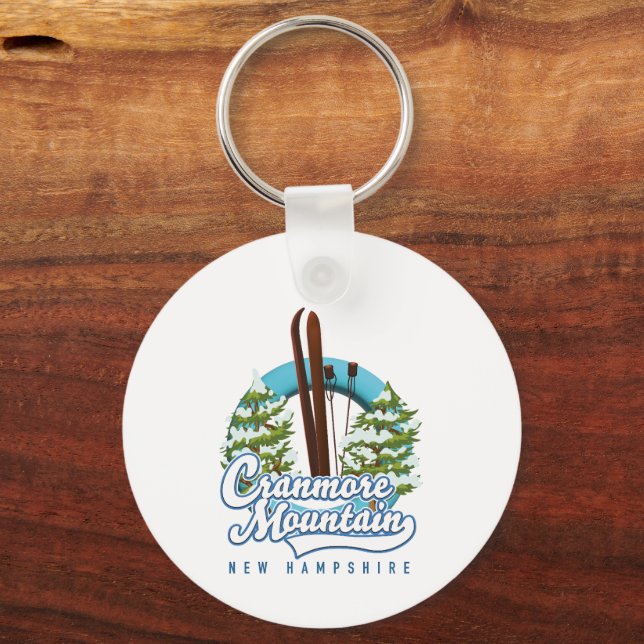 Cranmore Mountain New Hampshire Ski logo  Key Ring (Back)