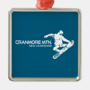 Cranmore Mountain Resort New Hampshire Snowboarder Metal Tree Decoration