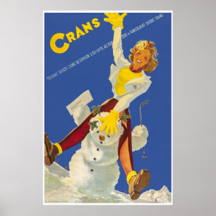 Crans - Montana,Suisse,Ski Travel Poster