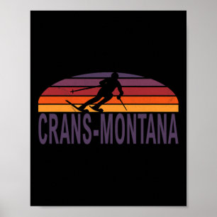 Crans-montana Swiss Alps Switzerland Ski Snowboard Poster