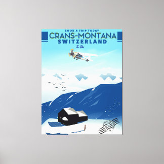 crans-montana Switzerland ski poster Canvas Print