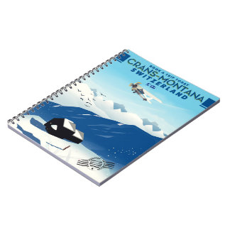 crans-montana Switzerland ski poster Notebook