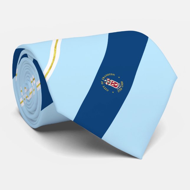 Cranston (Rhode Island) city flag Neck Tie (Rolled)