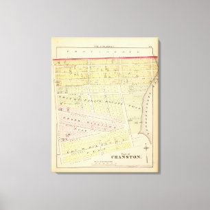 Cranston, RI Map Canvas Print