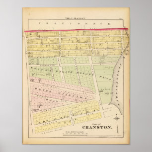 Cranston, RI Map Poster