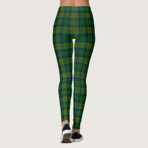 Cranstoun tartan green blue plaid leggings