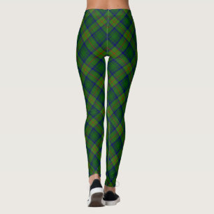 Cranstoun tartan green blue plaid leggings
