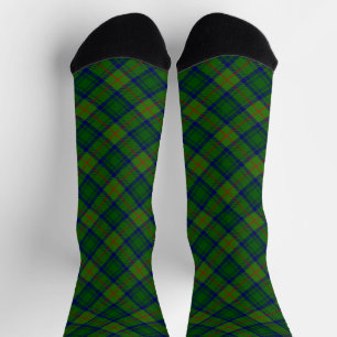 Cranstoun tartan green blue plaid socks